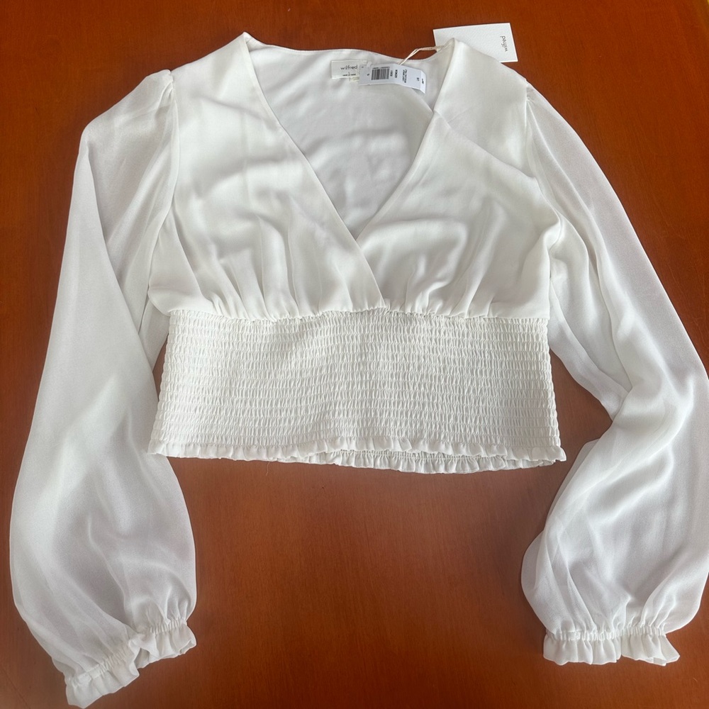 Aritzia Wilfred NWT Genoa Top in White Large